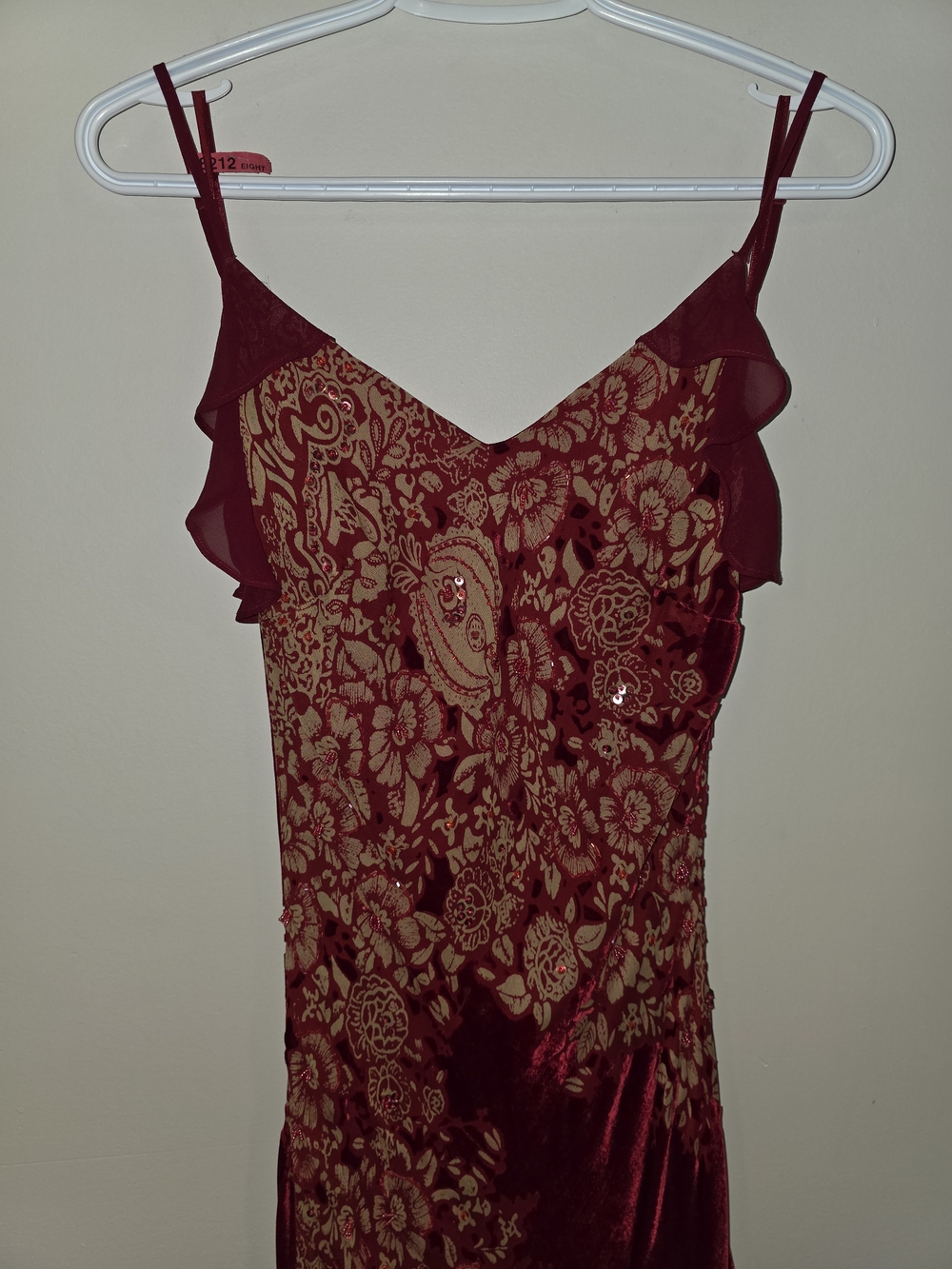 VTG Sue Wong Nocturne 90s Y2K Devoré Velvet Silk Hankerchief Fairy Midi Dress - Picture 3 of 10